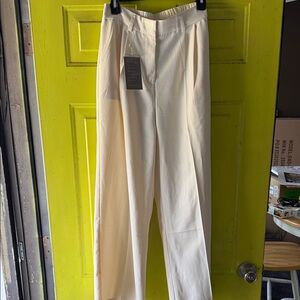 Elegant Cream Wide Leg Pants